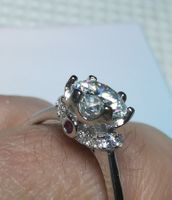 Bague argent avec diamant de moissanite de 1 ct certifié GRA