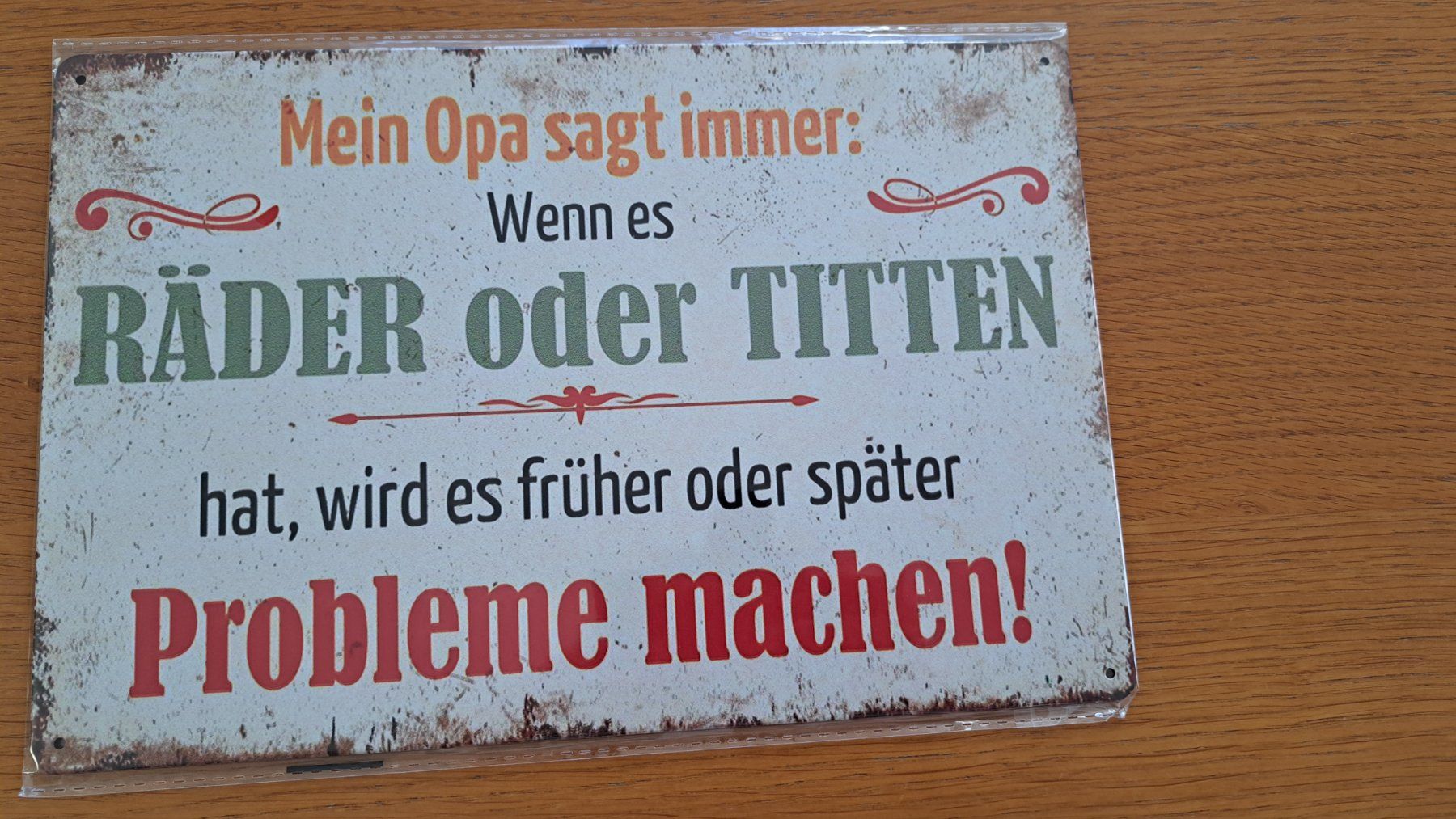 Insegne: Lustiges Blechschild "Opa" -  Deko Geschenkidee Mann – Nuovo e nell'imballaggio originale da St. Margarethen TG venduto da Sunnycat