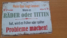 Lustiges Blechschild "Opa" -  Deko Geschenkidee Mann