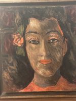 Tableau portrait de femme, huile sur bois Henri Noverraz