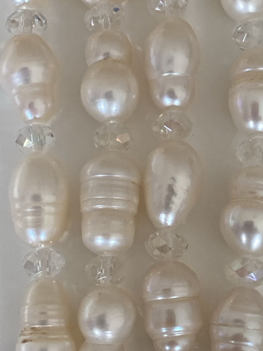 Catenine: Elegante echte Perlenkette mit Strass 4-reihig 240cm – Nuovo (secondo la descrizione) da Läufelfingen venduto da Alles_Garantie 3