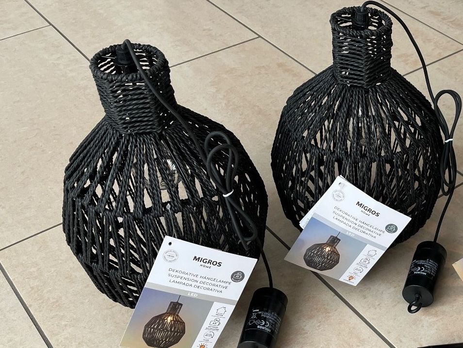 2x Hängelampe schwarz Migros Home Dekolampe LED NEUWARE! 2
