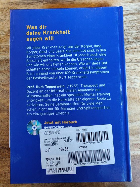 Kurt Tepperwein Was Dir Deine Krankheit sagen will mit CD !! Kaufen auf Ricardo