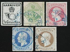 Hannover Mi-Nr. 21 y-25 y gestempelt 635 Fr