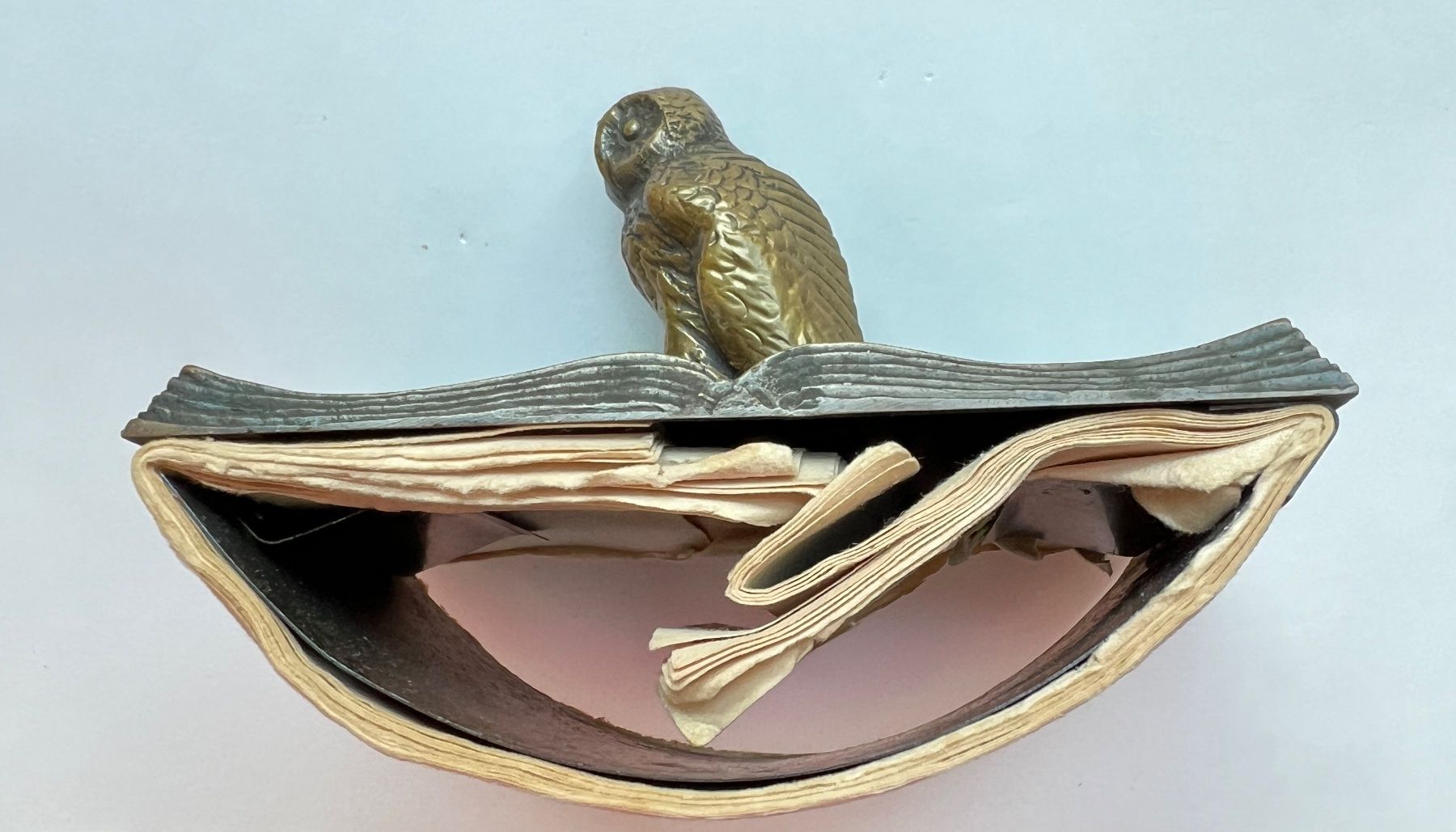 Statuette: Antike Eule auf Buch, Bronze, Löschwiege, 1939 – Usato da Iragna venduto da Flips03 7