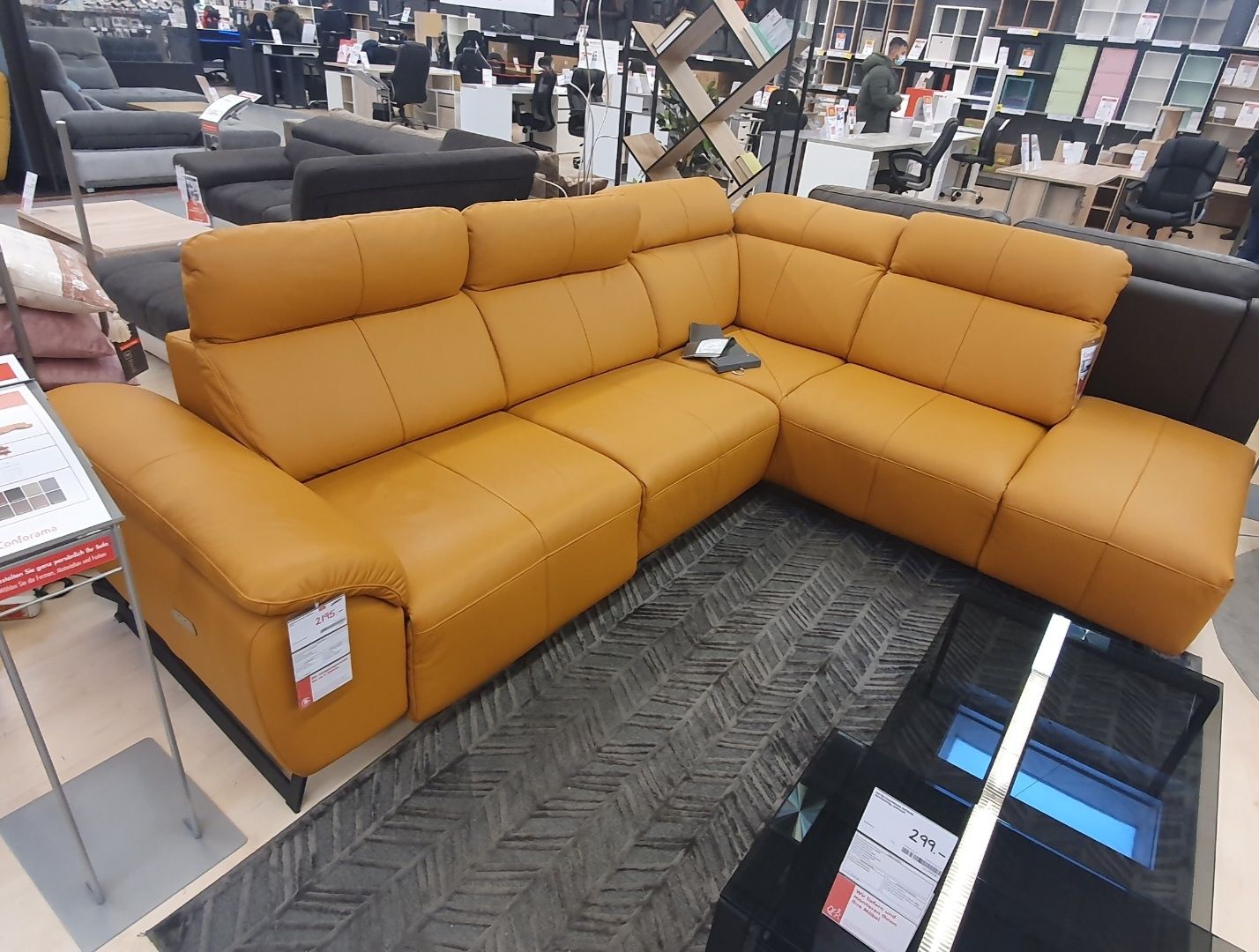 Divani: Gemütliches Ledersofa in Orange – Usato da Mellingen venduto da blue_lions86 2