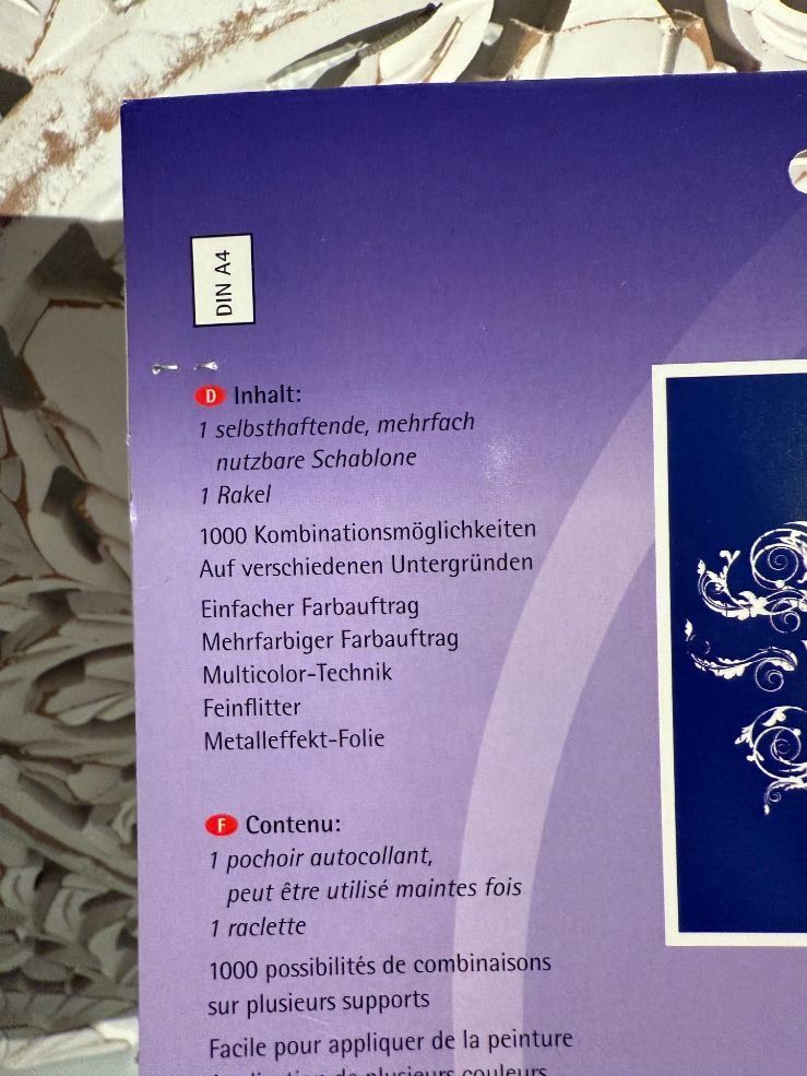 Schablonen: Siebdruck-Schablone Vintage Design, A4 NEU – Neu und originalverpackt aus Fällanden von Eifachschoen 3