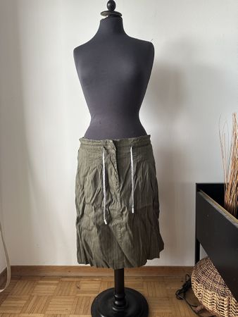 MARCCAIN Faltenrock khaki gestreift Damen