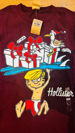 Hollister Herren T-Shirt Gr. L Bordeaux Neu mit Etikett