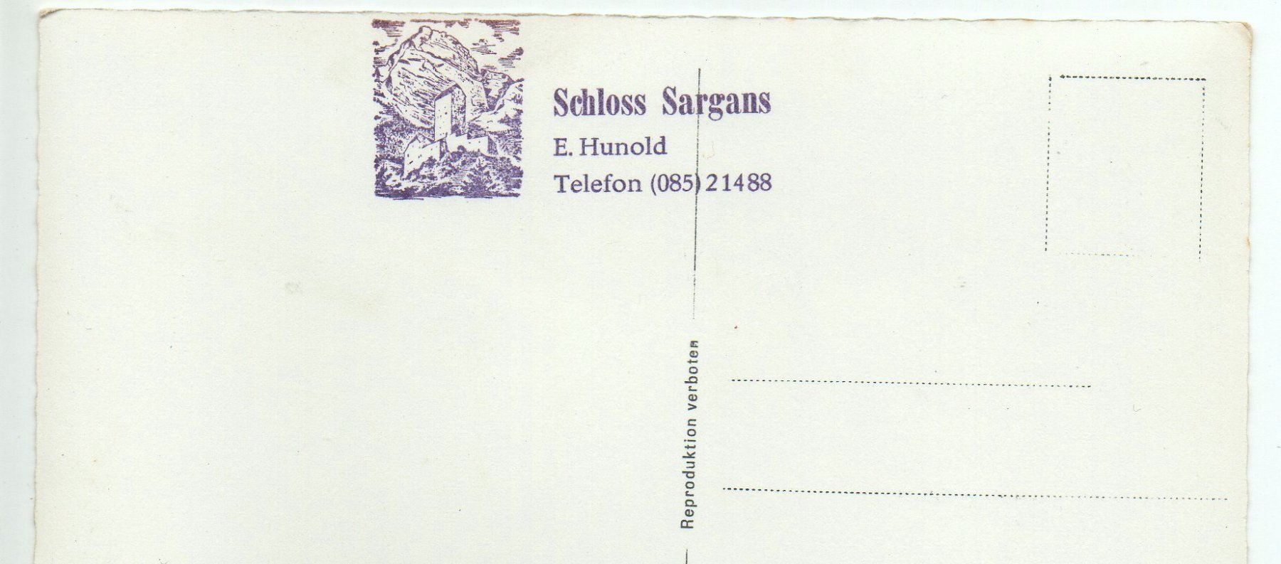 Cartoline postali: SARGANS Schloss Herrenstube, Stempel E. Hunold – Nuovo (secondo la descrizione) da Jona venduto da philajona 1
