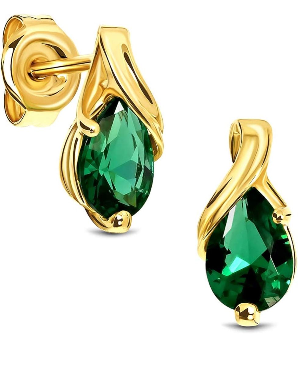 Ohrringe & -stecker: Ohrringe aus Gold und Smaragd 1ct. – Neu und originalverpackt aus Hemmental von BlingBling1