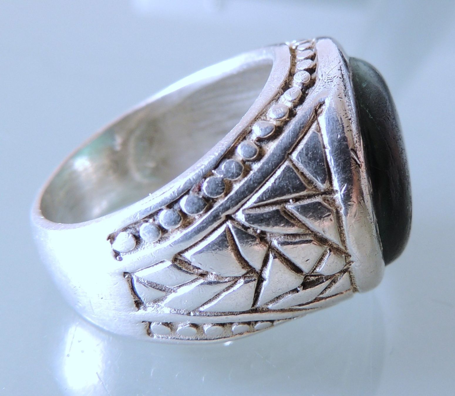 Ringe: Malachit Silber 925 Fingerring Gr. 55  native american – Gebraucht aus Waldenburg von schaller707 3