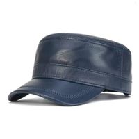 Blaue Wintermütze aus Leder  - Casquette d'hiver en cuir