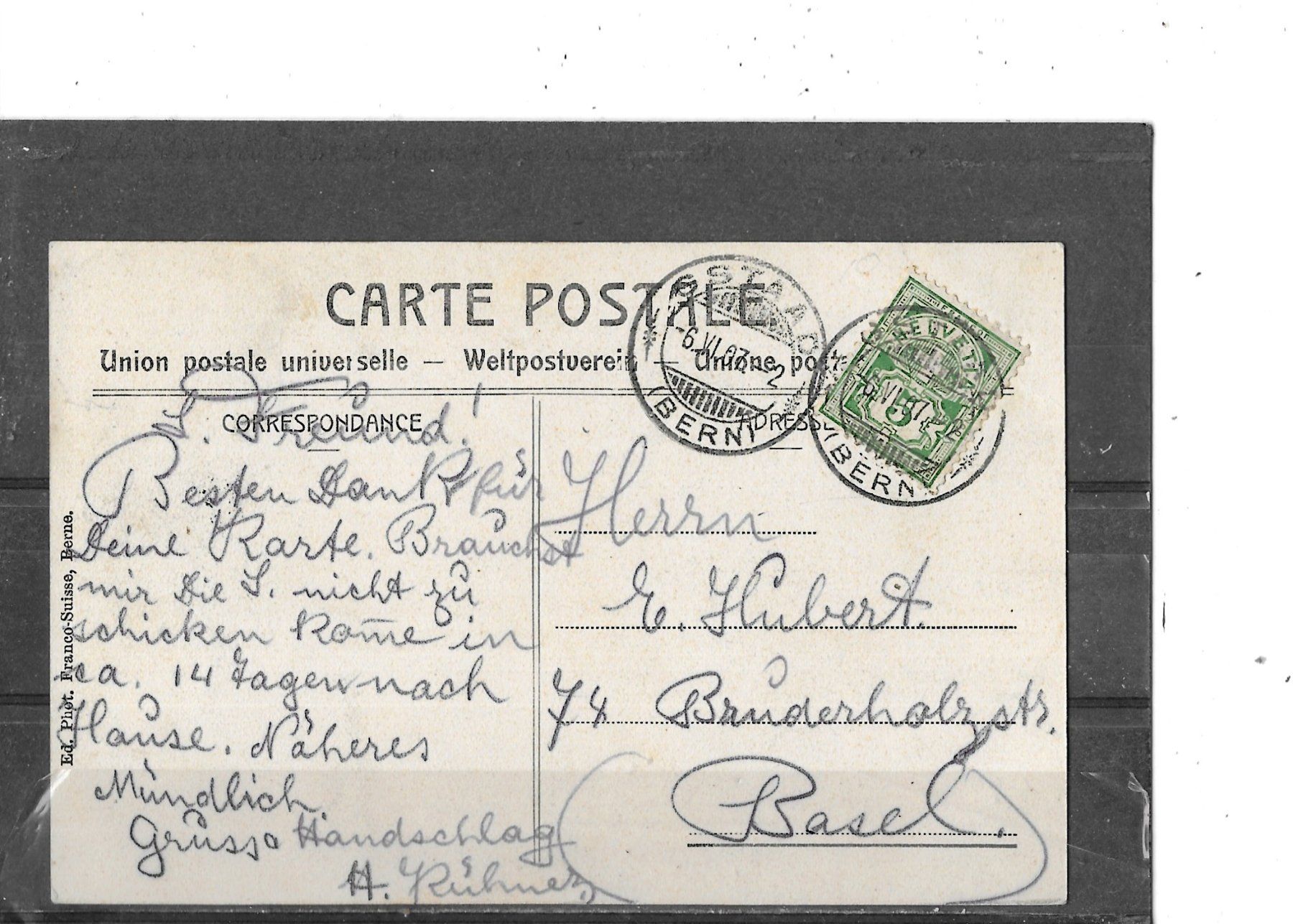 Ansichtskarten: BE Gstaad 1907 – Gebraucht aus Schocherswil von Wilare 1
