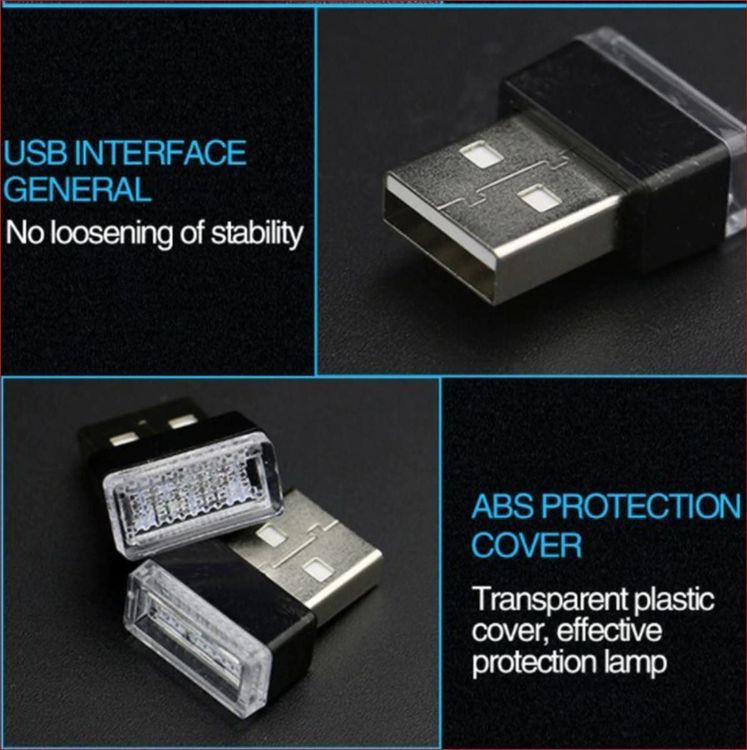 Mini USB Led Auto Licht Interieur Rot