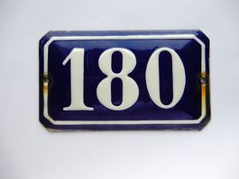 alte Hausnummer "180" Emaille