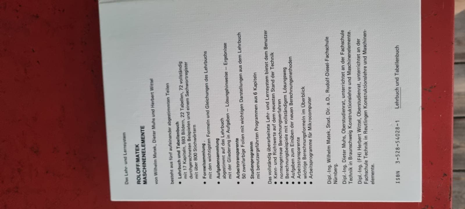 Libri: Maschinenelemente Roloff/Matek - Normung ... - Tabellen – Usato da Spiegel b. Bern venduto da Gudi8 7