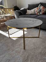 Couchtisch rund Marmoroptik goldfarben