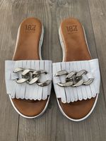 1874 by Walder Pantoletten weiss, Gr39 top Zustand!