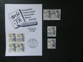 CH 1988 Nr. 738 H1 - H4 gestempelt, selten so angeboten