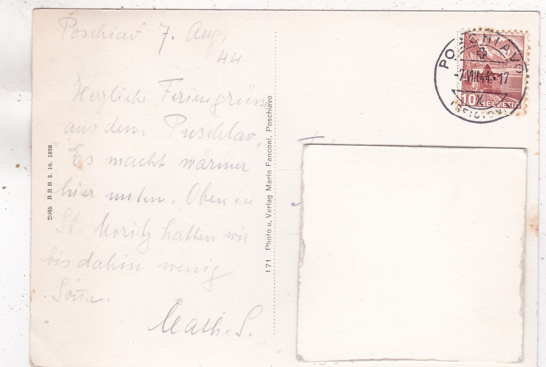 Cartes postales: Poschiavo e Lago di le Prese 1944 – D'occasion à Herisau par Lisegrat2008 1