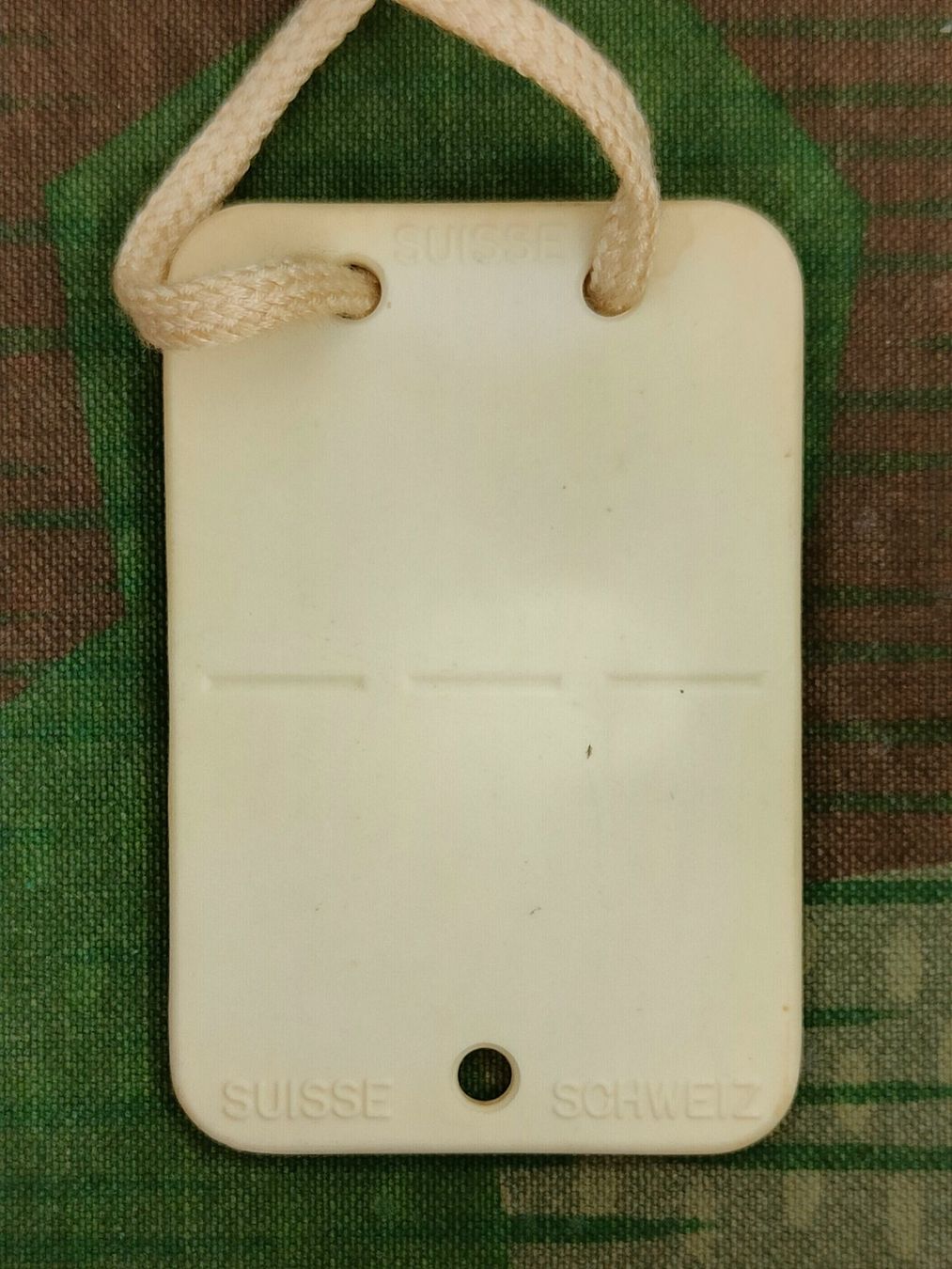 Schweizer Armee Uniformi: Erkennungsmarke Ord. 1939, B – Usato da Bauma venduto da SwissMilitaria 2