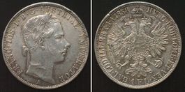 ÖSTERREICH K.u.K. 1 Gulden 1858 A FRANZ JOSEPH I Silber unz-