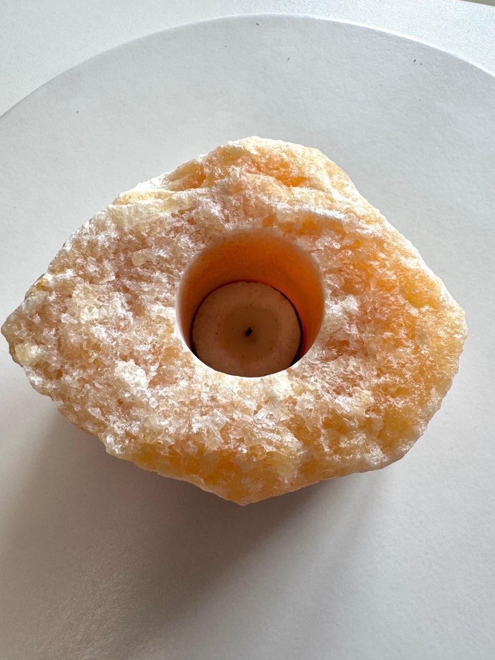 Pietre preziose: Windlicht Orangen-Calcit roh – Nuovo (secondo la descrizione) da Biberist venduto da Steine 2