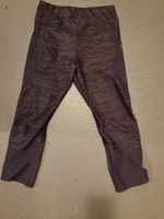 Sport-Leggings Mädchen 10-11 Jahre, 3/4, schwarz grau