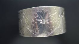 Silber Armreif kunstvoll graviert - Unikat