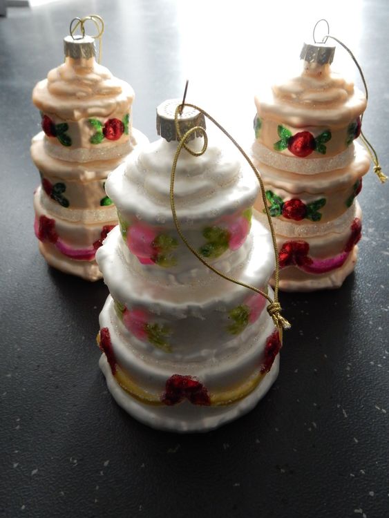 spezielle Weihnachtskugeln Hochzeitstorte 3 Stück NEU Deko Kaufen auf