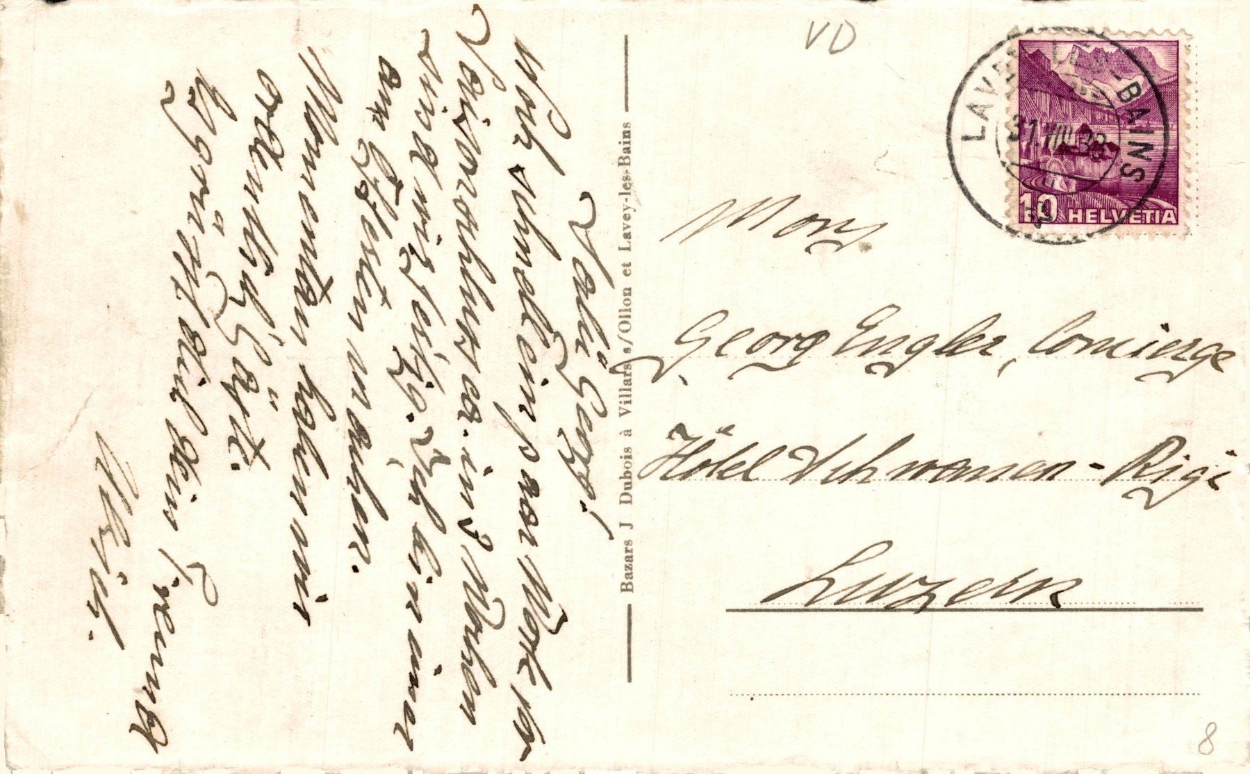 Cartoline postali: Lavey-les-Bains. Vue générale – Usato da Bronschhofen venduto da Astore 1