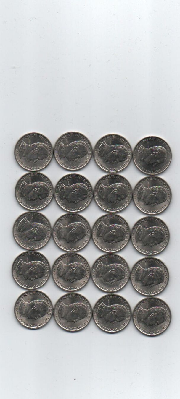 Tutti le monete: Monaco 1 Franken 1974, 20 Stück – Usato da Allschwil venduto da phi_65my 1