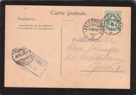 Bahnstempel Wengneralp auf AK - Trümmelbach , 15.Vlll.1904