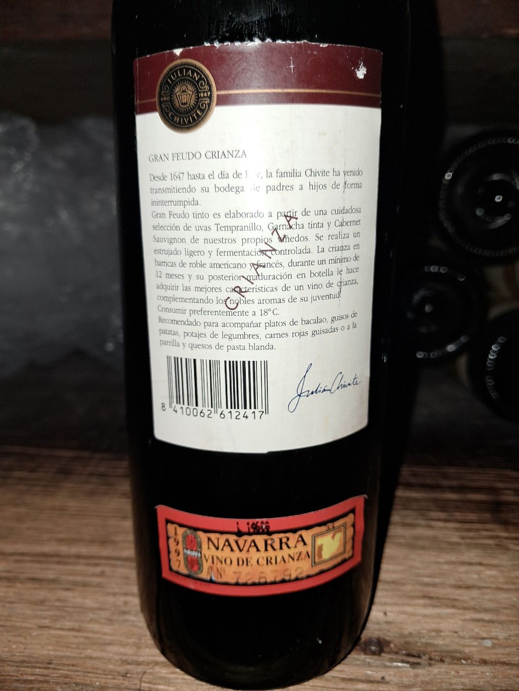 Vino: Bodegas Julián Chivite Gran Feudo Crianza 1997 – Nuovo e nell'imballaggio originale da Le locle venduto da juliensaran 3