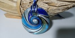 Kette mit Anhänger aus blauem Glas Silber 925 zu Nile