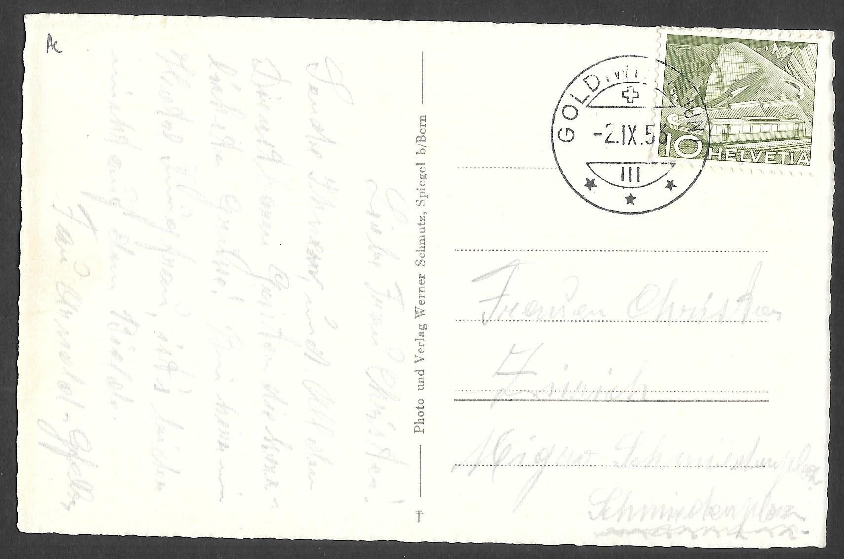 Cartoline postali: Goldiwil mit Blick auf Sigriswilergrat – Usato da Olten venduto da clotaldi 1