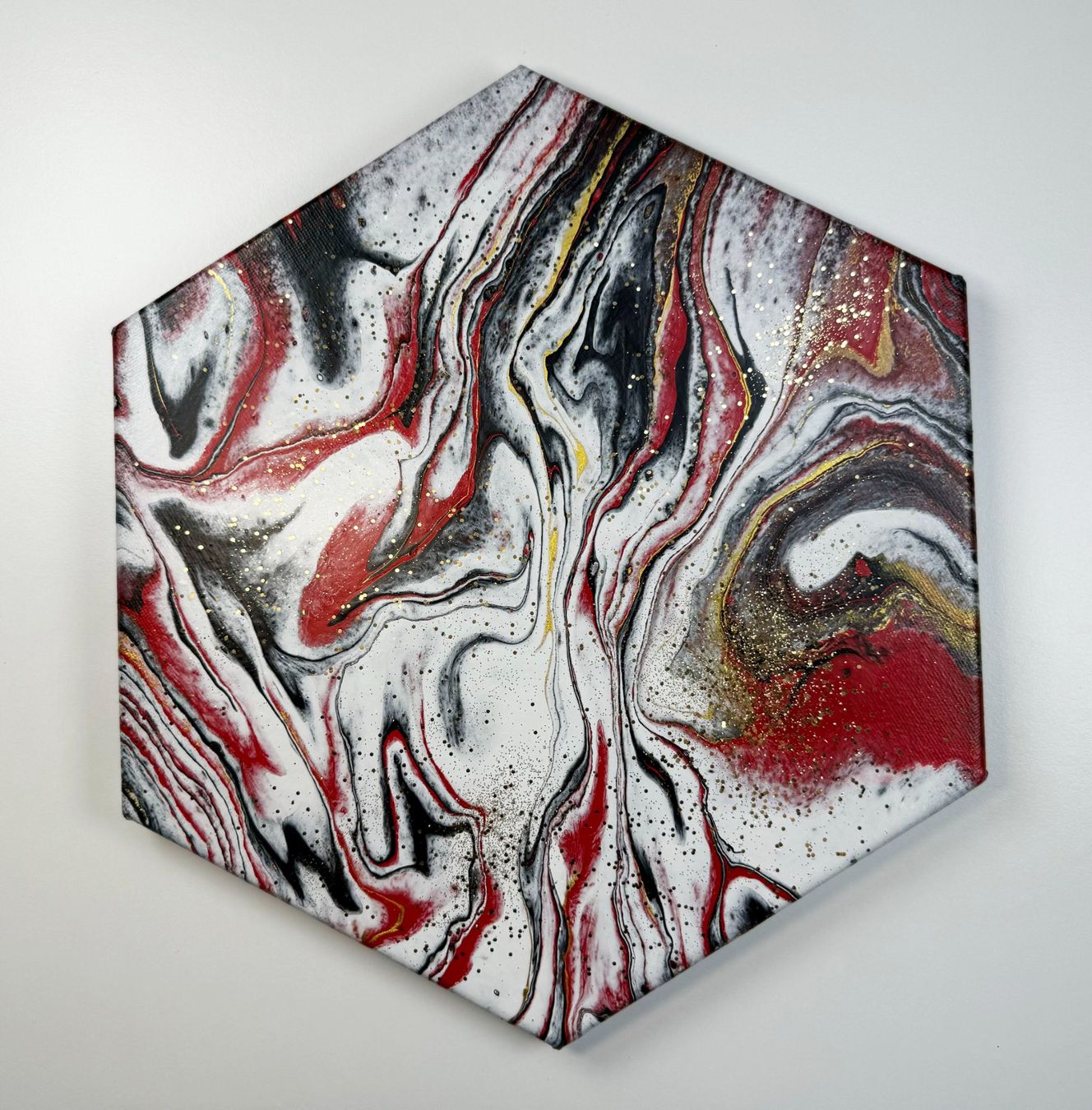 Dipinti: Acryl-Flüssigmalerei, Sechseck – Usato da Schlieren venduto da MayaSheng1983