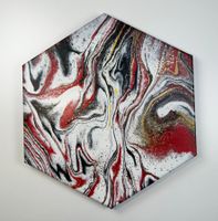 Acryl-Flüssigmalerei, Sechseck