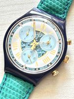 Swatch Chronograph Swiss Made Herrenuhr Lederarmb