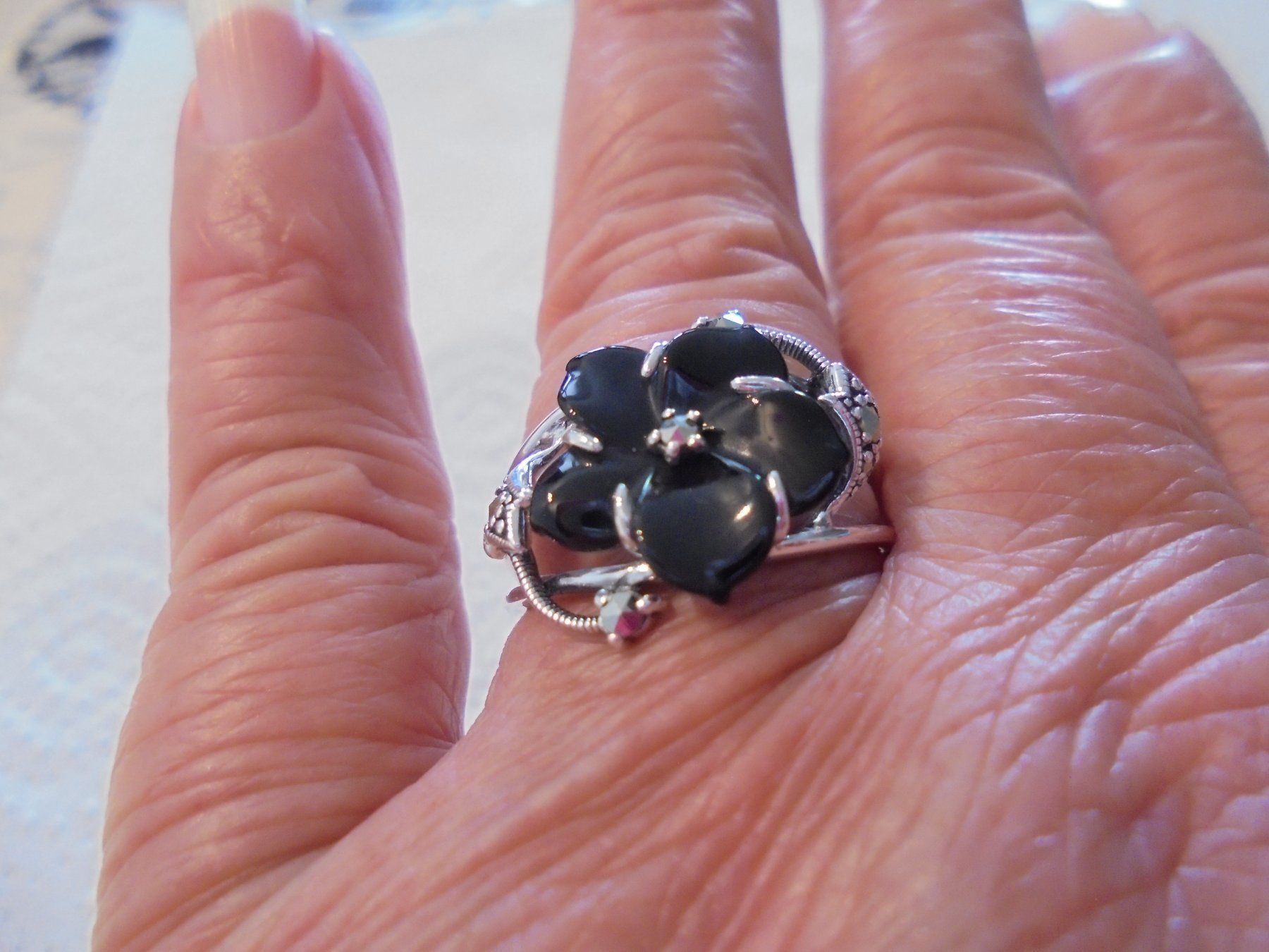 Anelli: Echtschmuck: Onyx-Silberring (56) – Nuovo (secondo la descrizione) da Zuchwil venduto da maumauchi 5