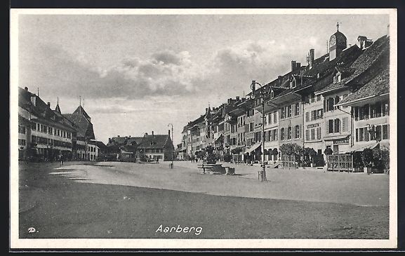 Cartes postales: Aarberg, Strassenpartie mit Geschäften  – D'occasion à Berlin par bartko-reher