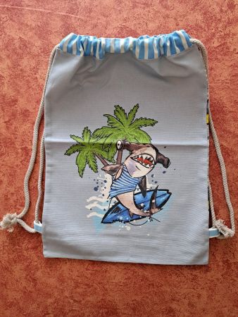 Cooler Turnbeutel Hai Surfer