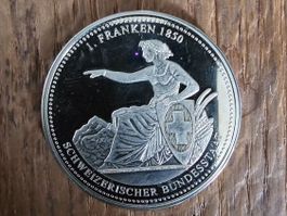 Medaille 1 Franken 1850 - 150 Jahre Schweizer Geld