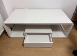 Kaffeetisch weiss mit Schublade und Ablage gebraucht