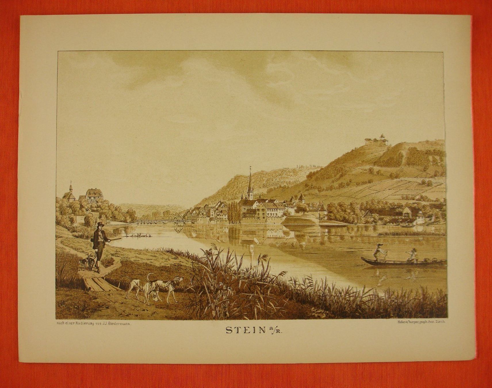 Grafica & Litografie: STEIN AM RHEIN, LITHOGRAPHIE 1886 – Usato da Grüningen venduto da Kartensammler