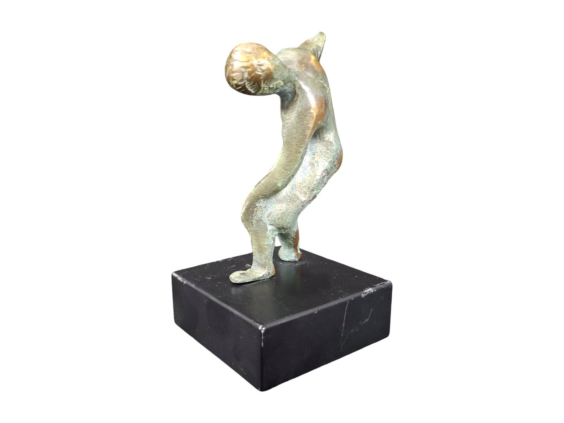 Sculture & Statue: Diskuswerfer in einer abstrakten Bronzefassung mit Sockel – Usato da Wil SG venduto da Restwert_Wil 3