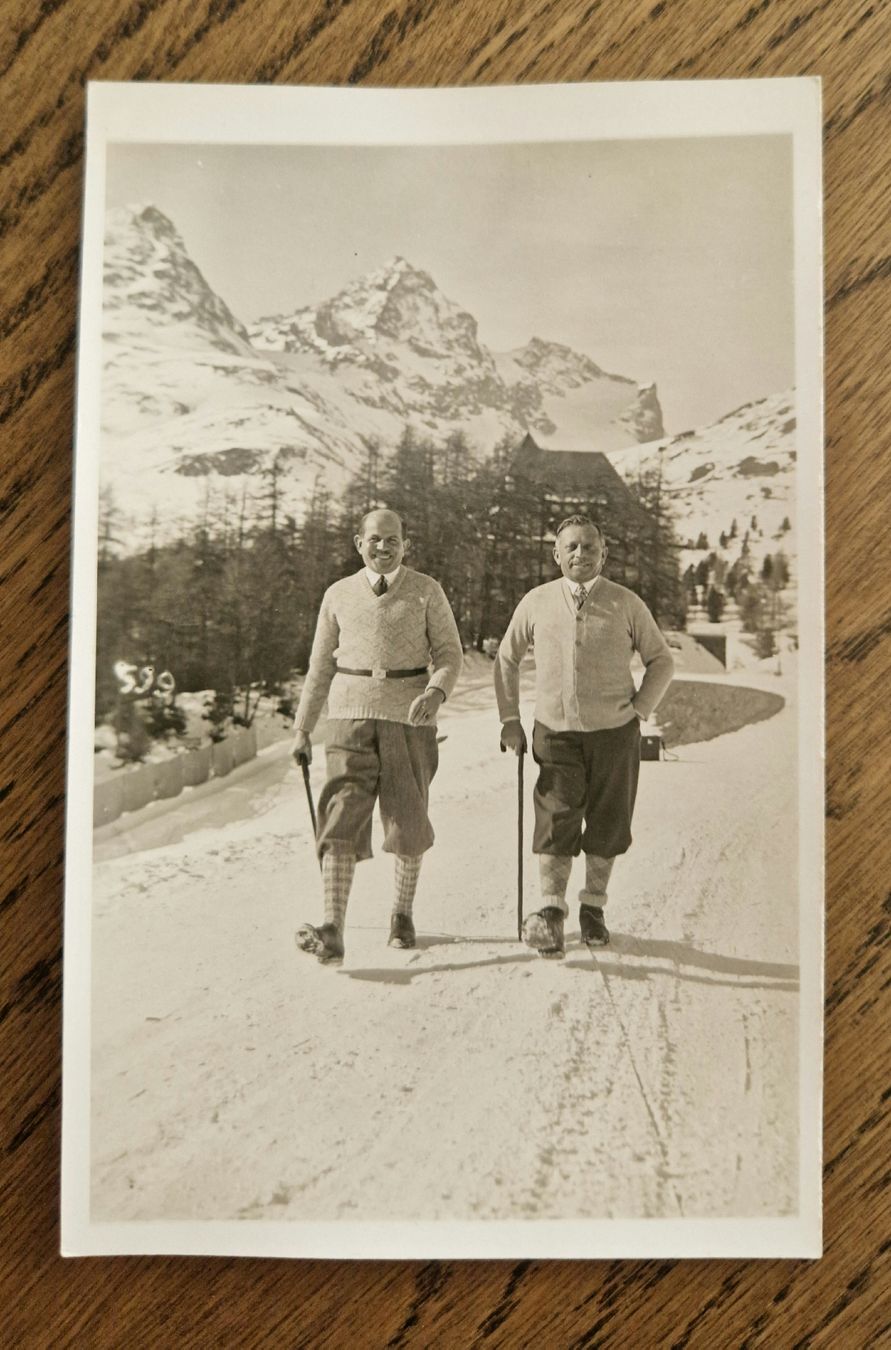 Cartoline postali: Zwei Männer in St. Moritz, Winter 1932 – Usato da Ebikon venduto da Donar50 3