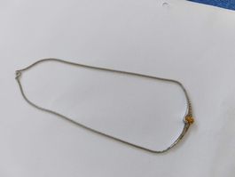 Goldkette 18k 750 Weissgold Collier mit Gelbgold detail