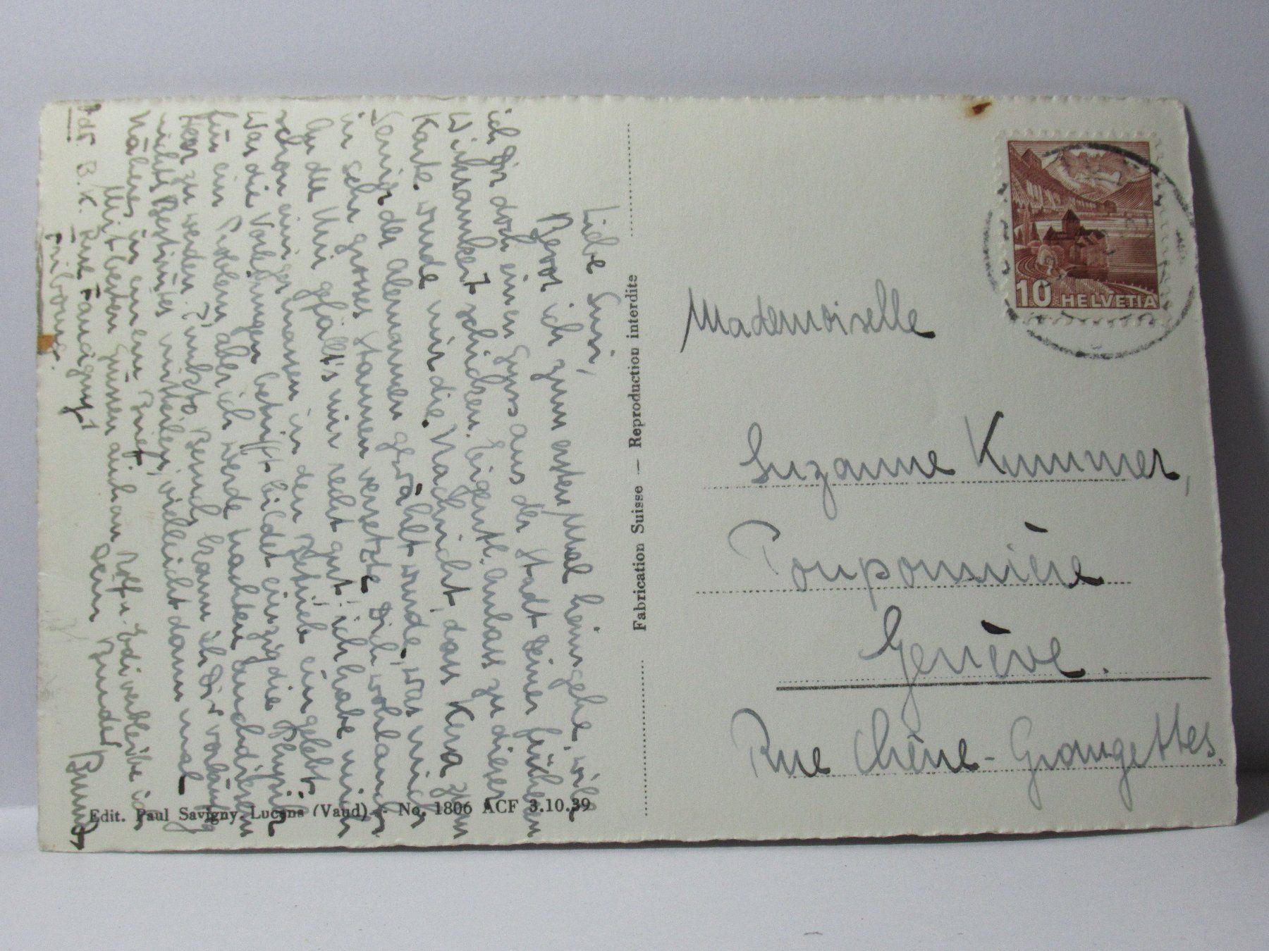 Cartoline postali: Fribourg , Quartier du Bourg – Usato da Grenchen venduto da Bluemchen1900 1